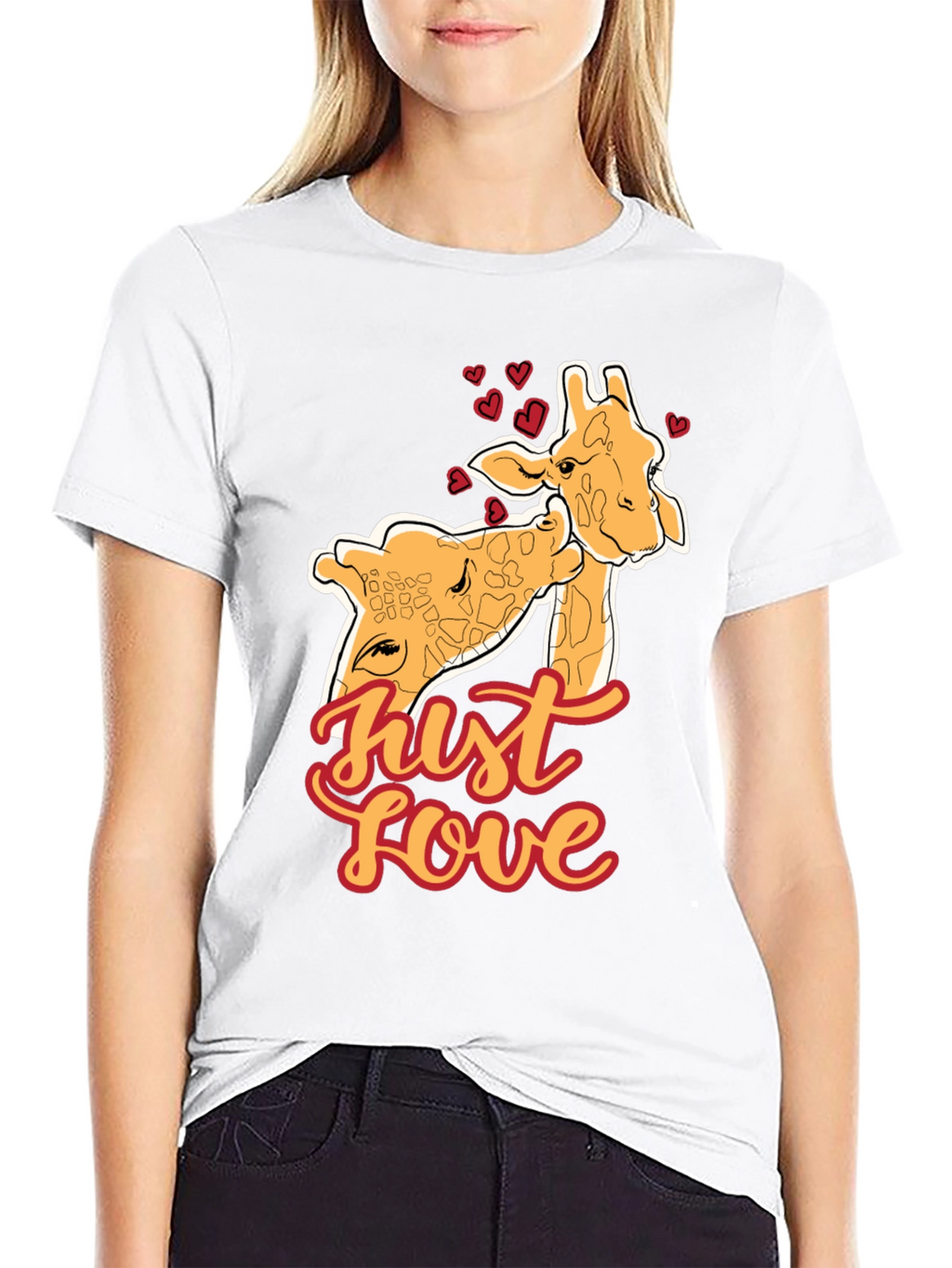 Giraffe Love T-Shirt - Cute Animal Tee