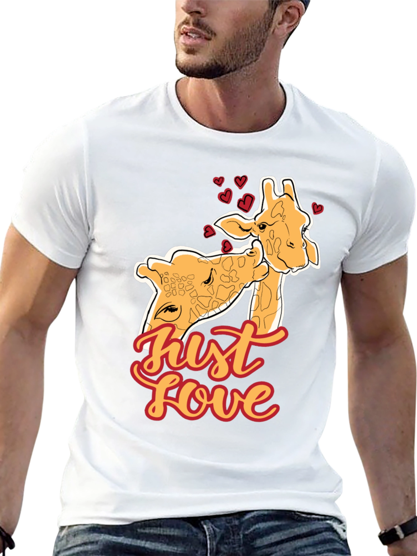 Giraffe Love T-Shirt - Cute Animal Tee