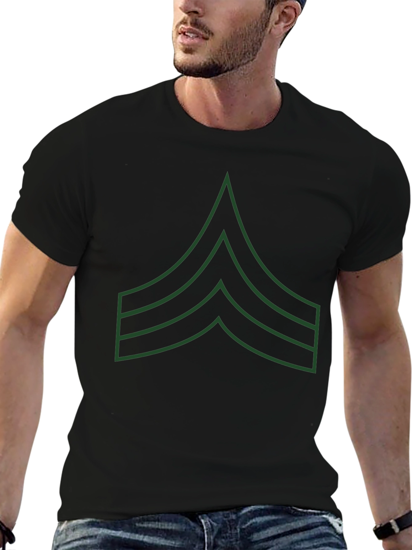 Military Stripes Graphic T-Shirt