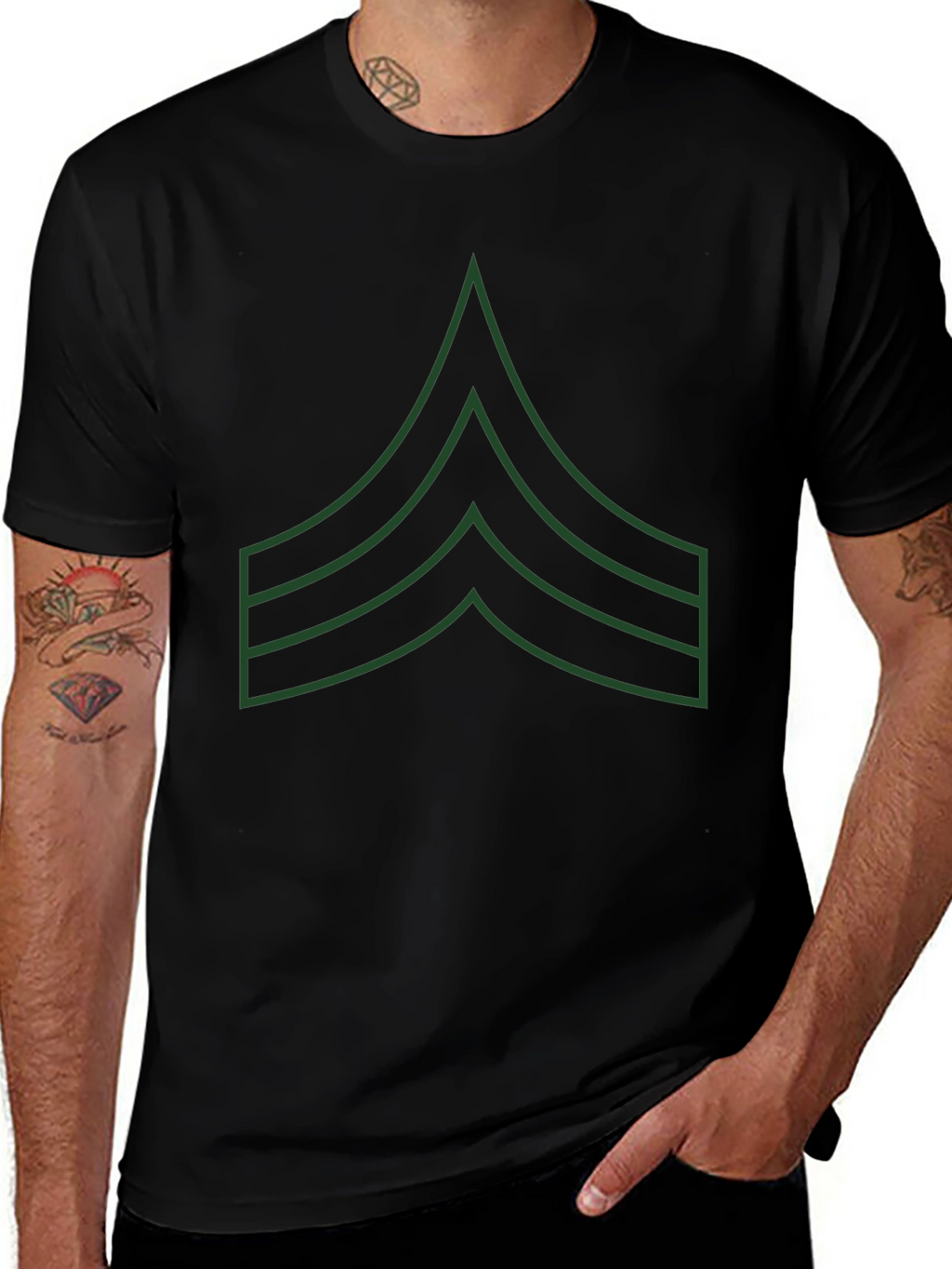 Military Stripes Graphic T-Shirt
