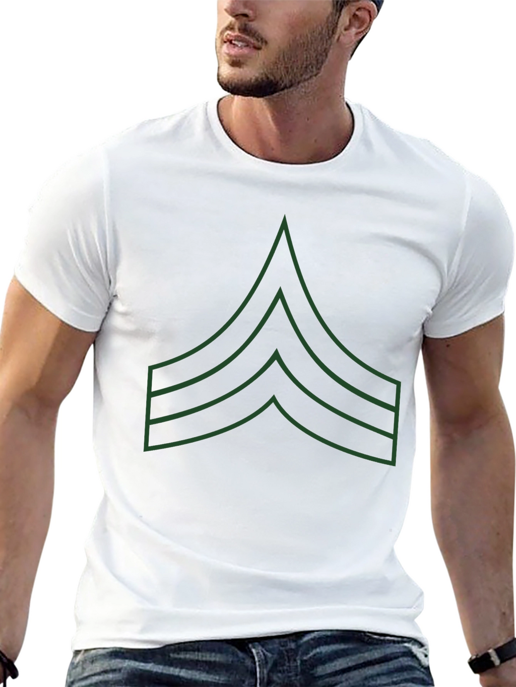 Military Stripes Graphic T-Shirt