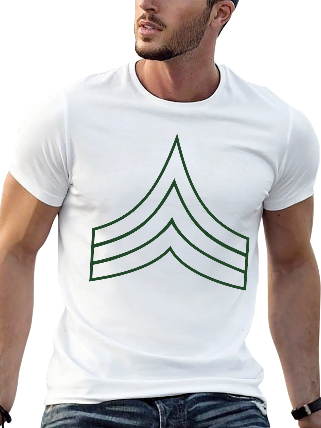 Military Stripes Graphic T-Shirt