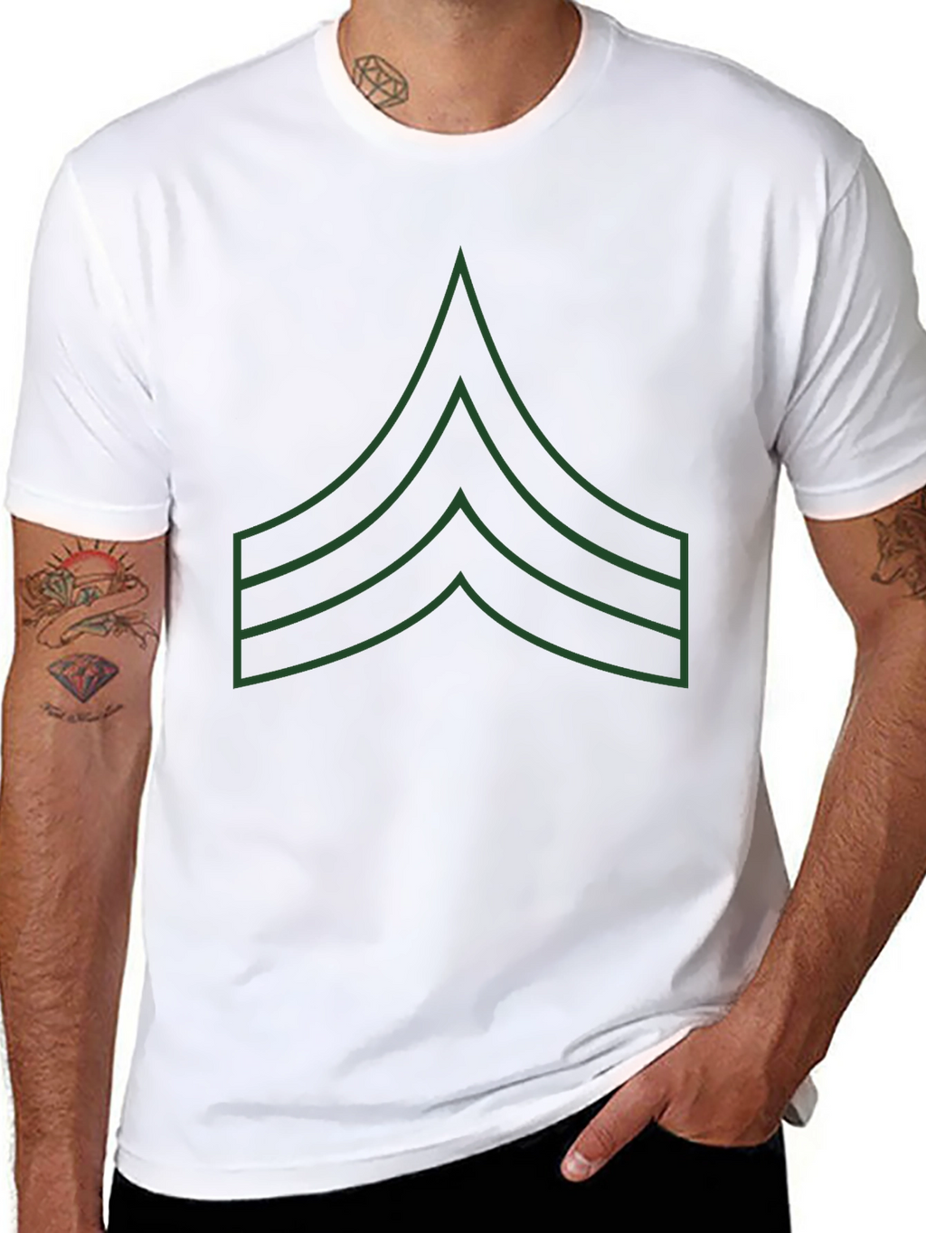 Military Stripes Graphic T-Shirt