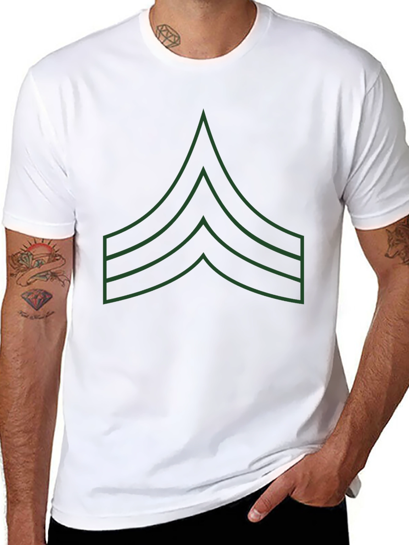 Military Stripes Graphic T-Shirt