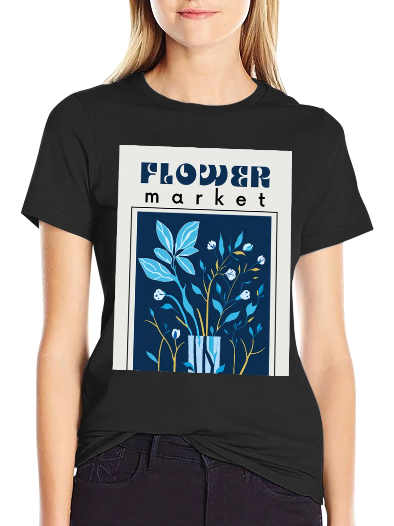 Flower Market Graphic Print Tee - Casual Comfort