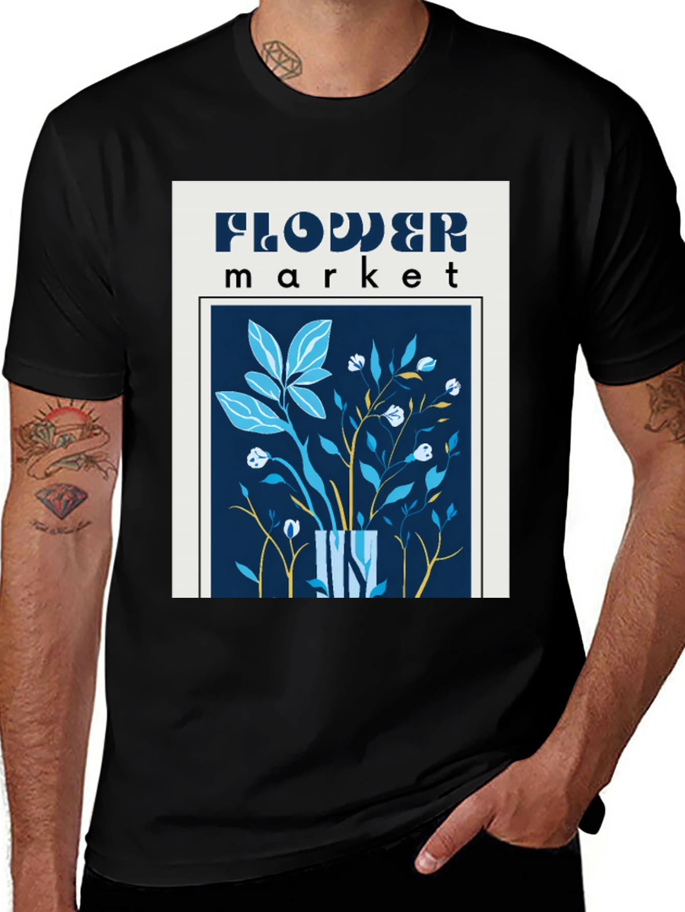 Flower Market Graphic Print Tee - Casual Comfort