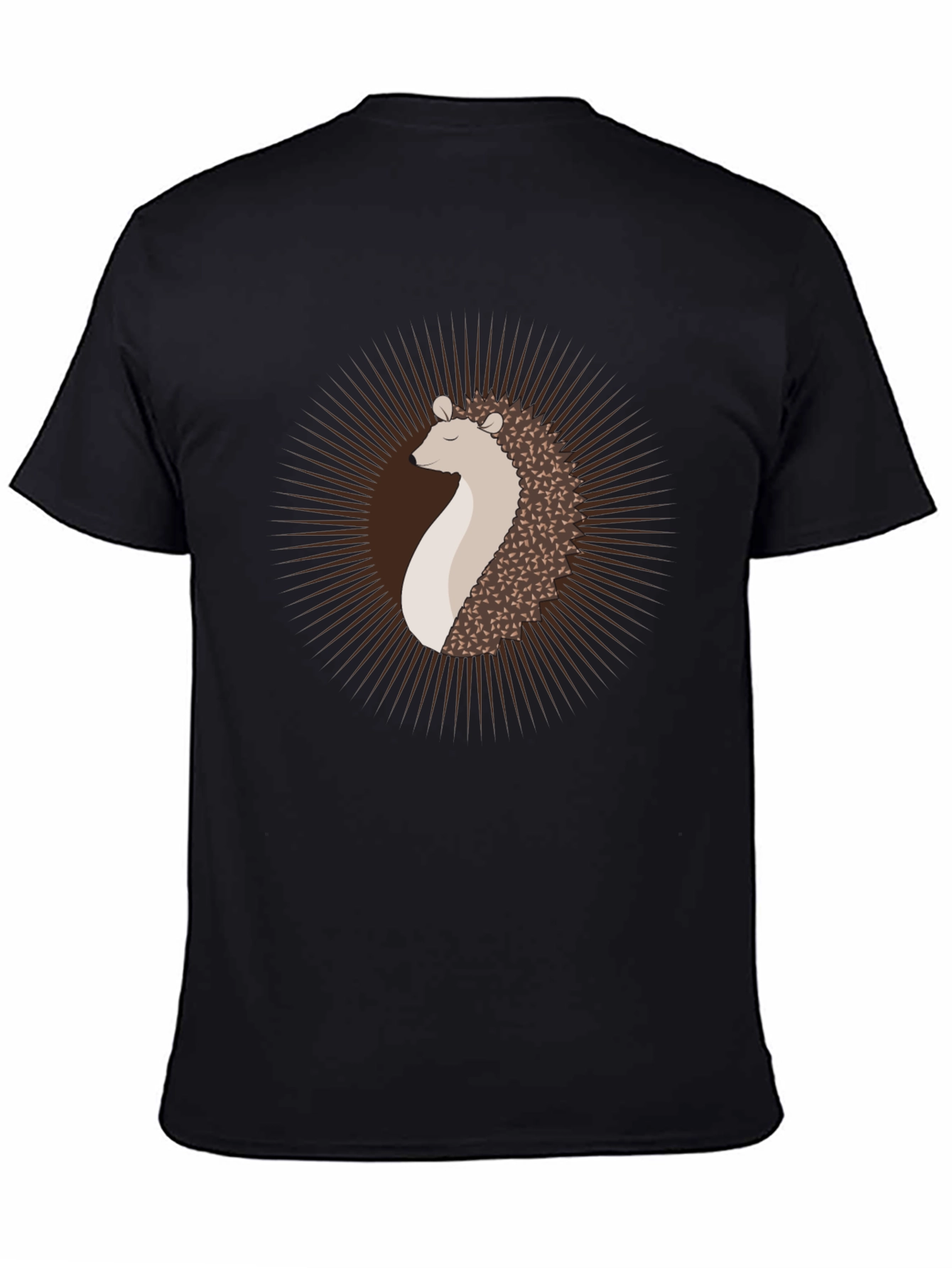 Hedgehog Graphic Tee - Modern Mens Black T-Shirt