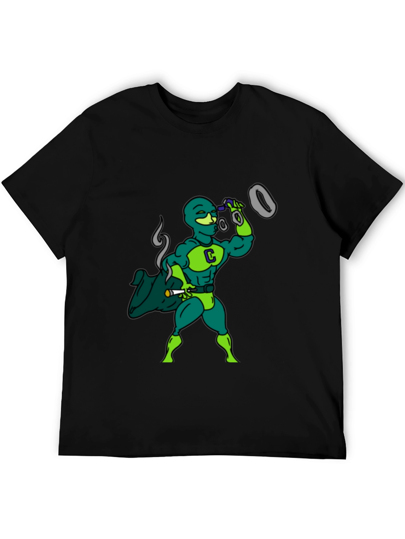 Comic Hero Graphic T-Shirt - Black