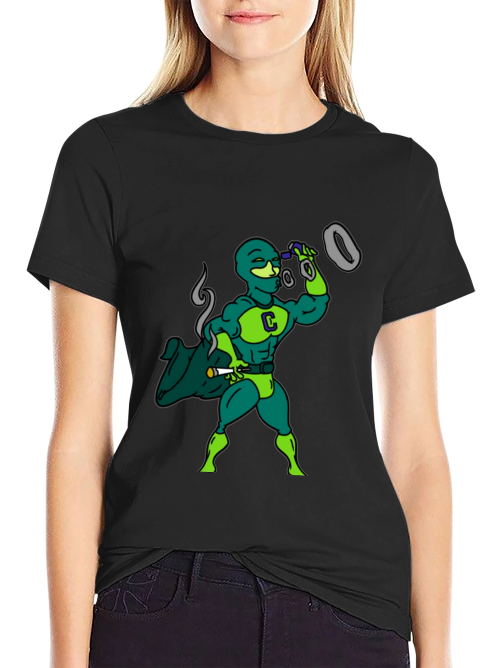 Comic Hero Graphic T-Shirt - Black