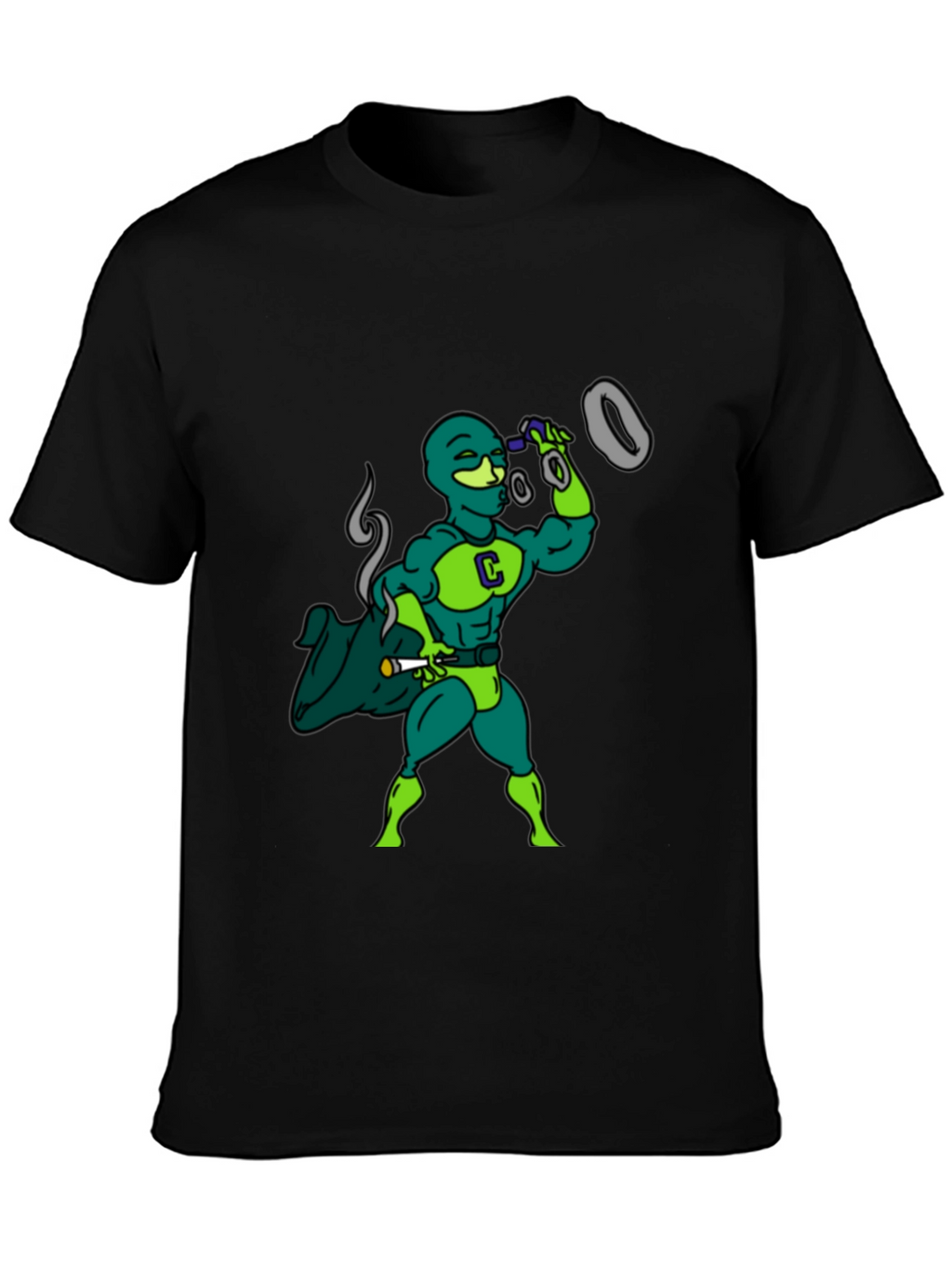 Comic Hero Graphic T-Shirt - Black