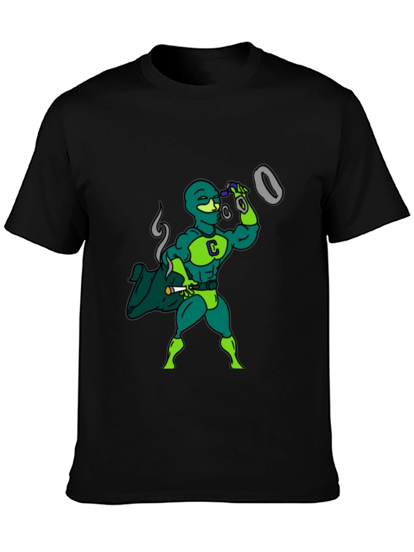 Comic Hero Graphic T-Shirt - Black