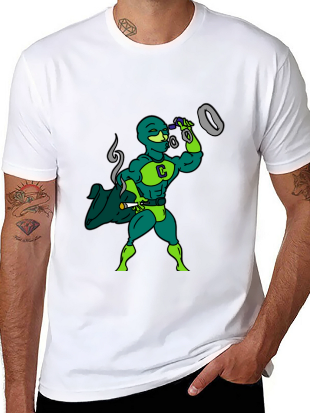 Comic Hero Graphic T-Shirt - Black