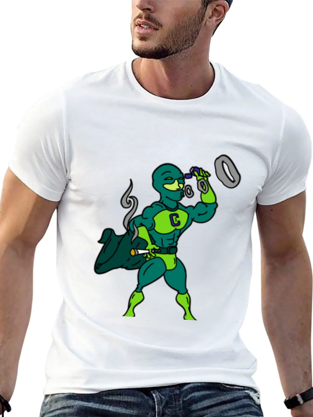 Comic Hero Graphic T-Shirt - Black