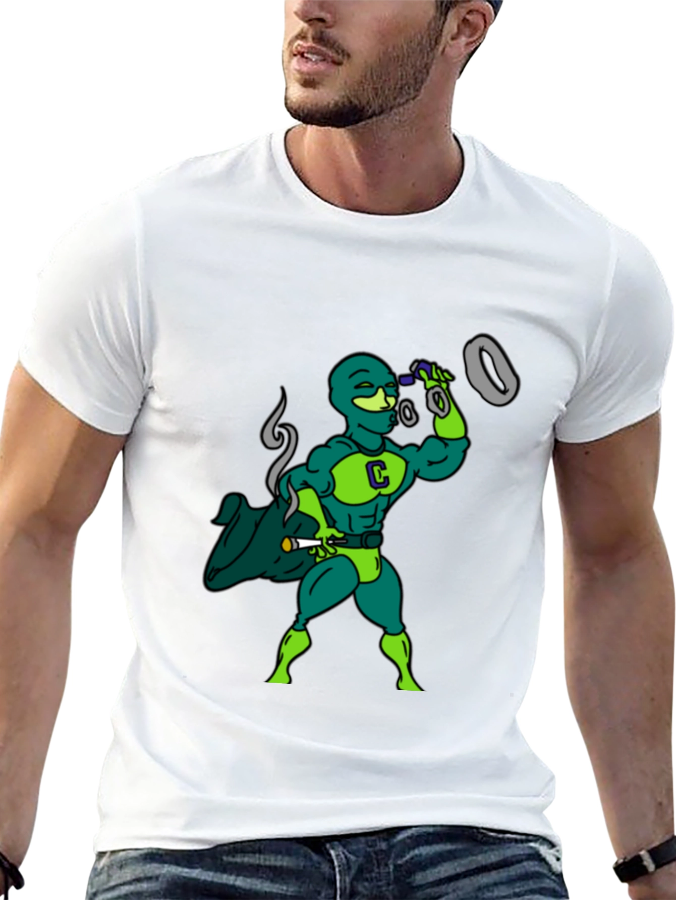 Comic Hero Graphic T-Shirt - Black