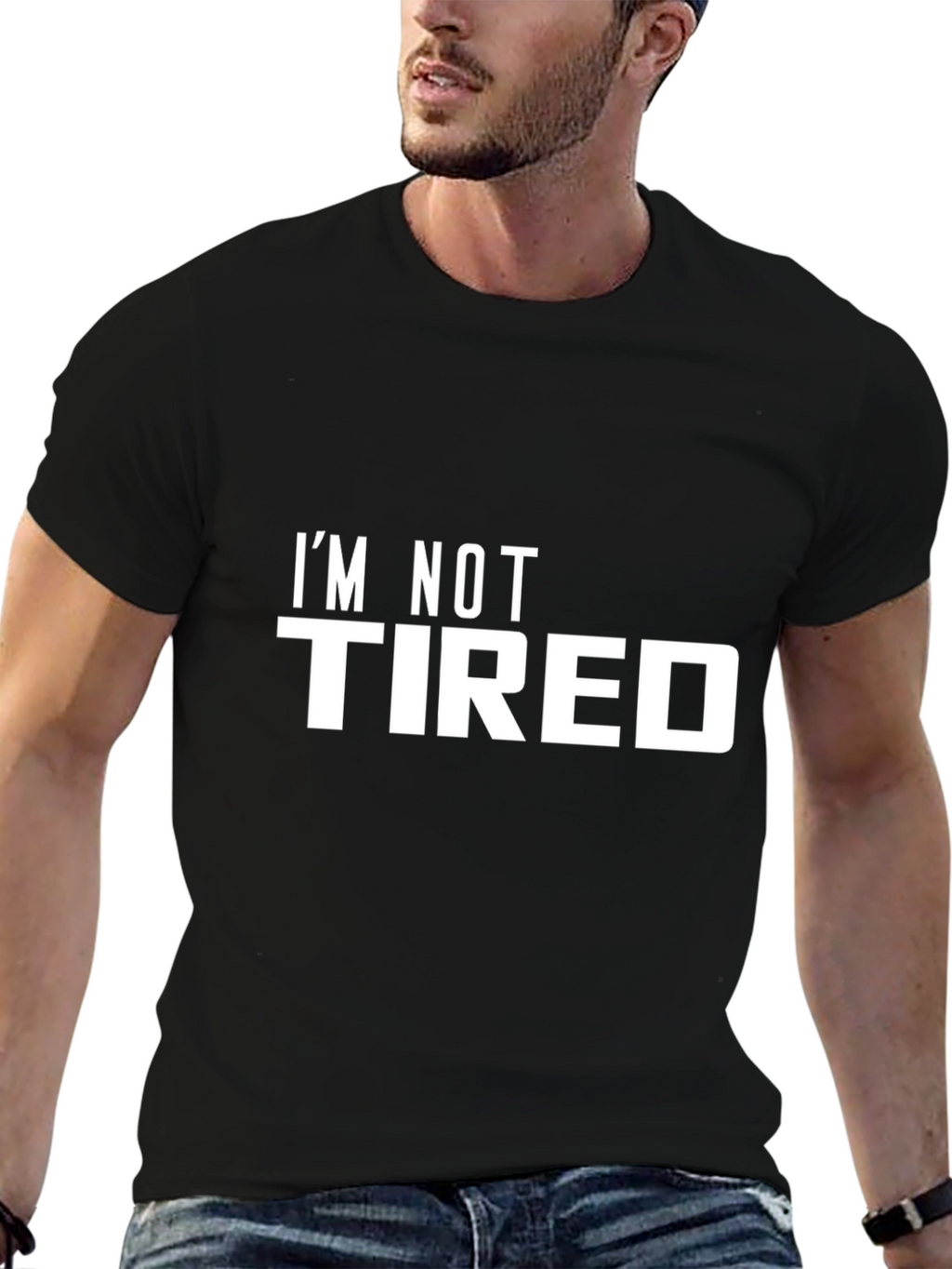 Im Not Tired Black Graphic Tee