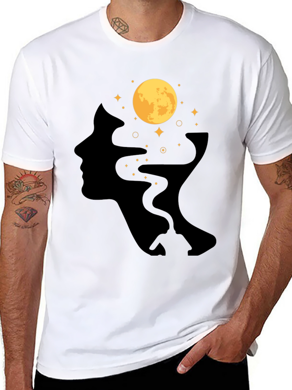 Moonlit Mind T-Shirt - Black Graphic Tee