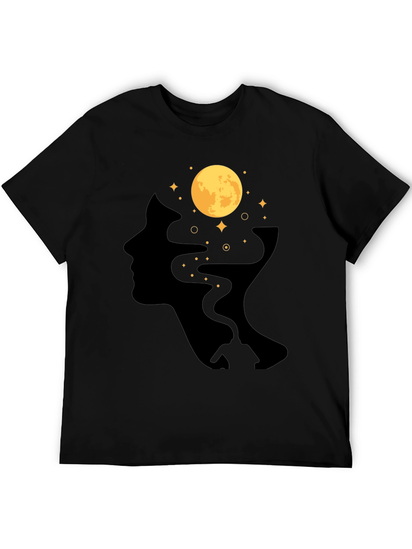 Moonlit Mind T-Shirt - Black Graphic Tee