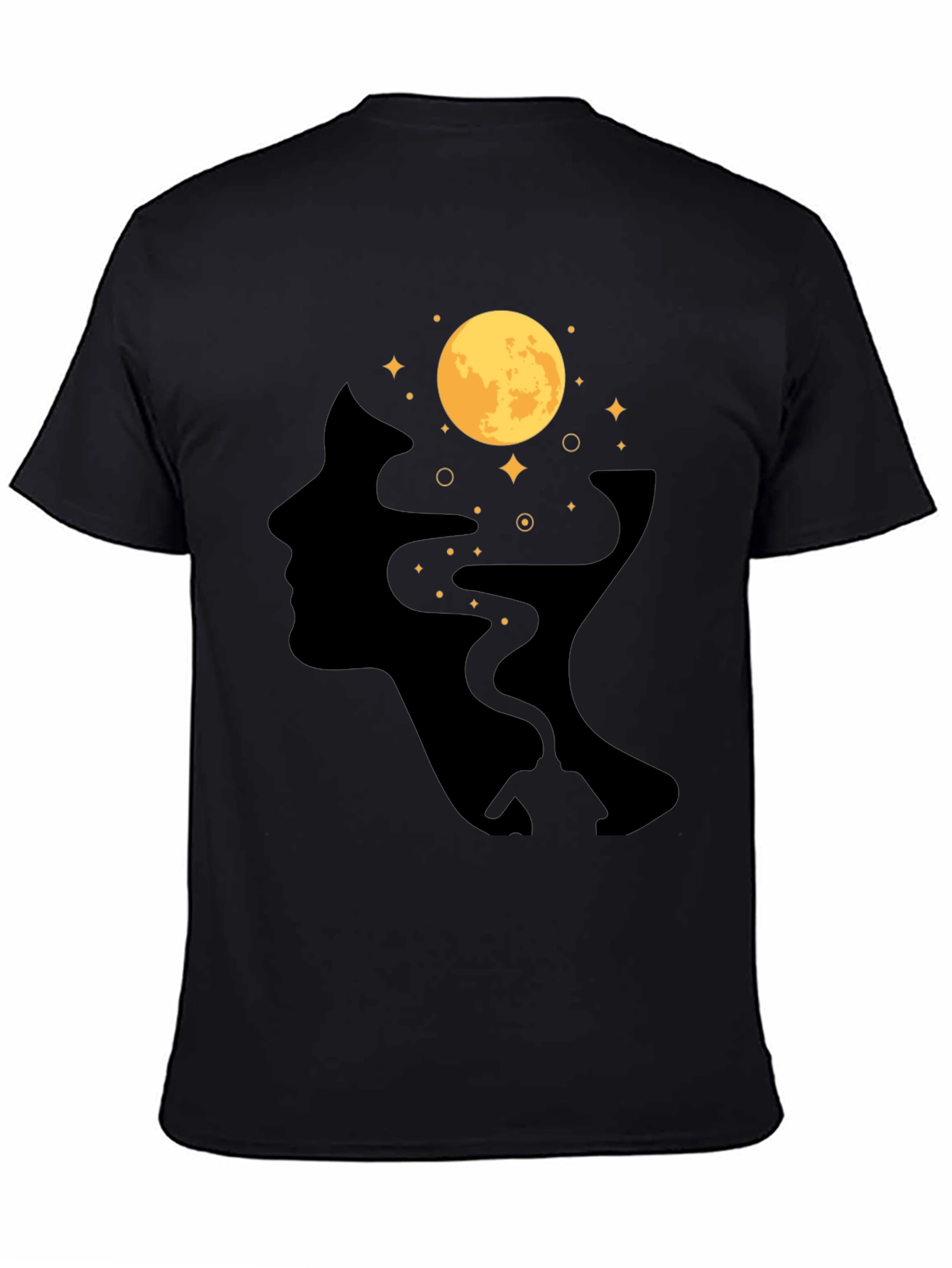 Moonlit Mind T-Shirt - Black Graphic Tee