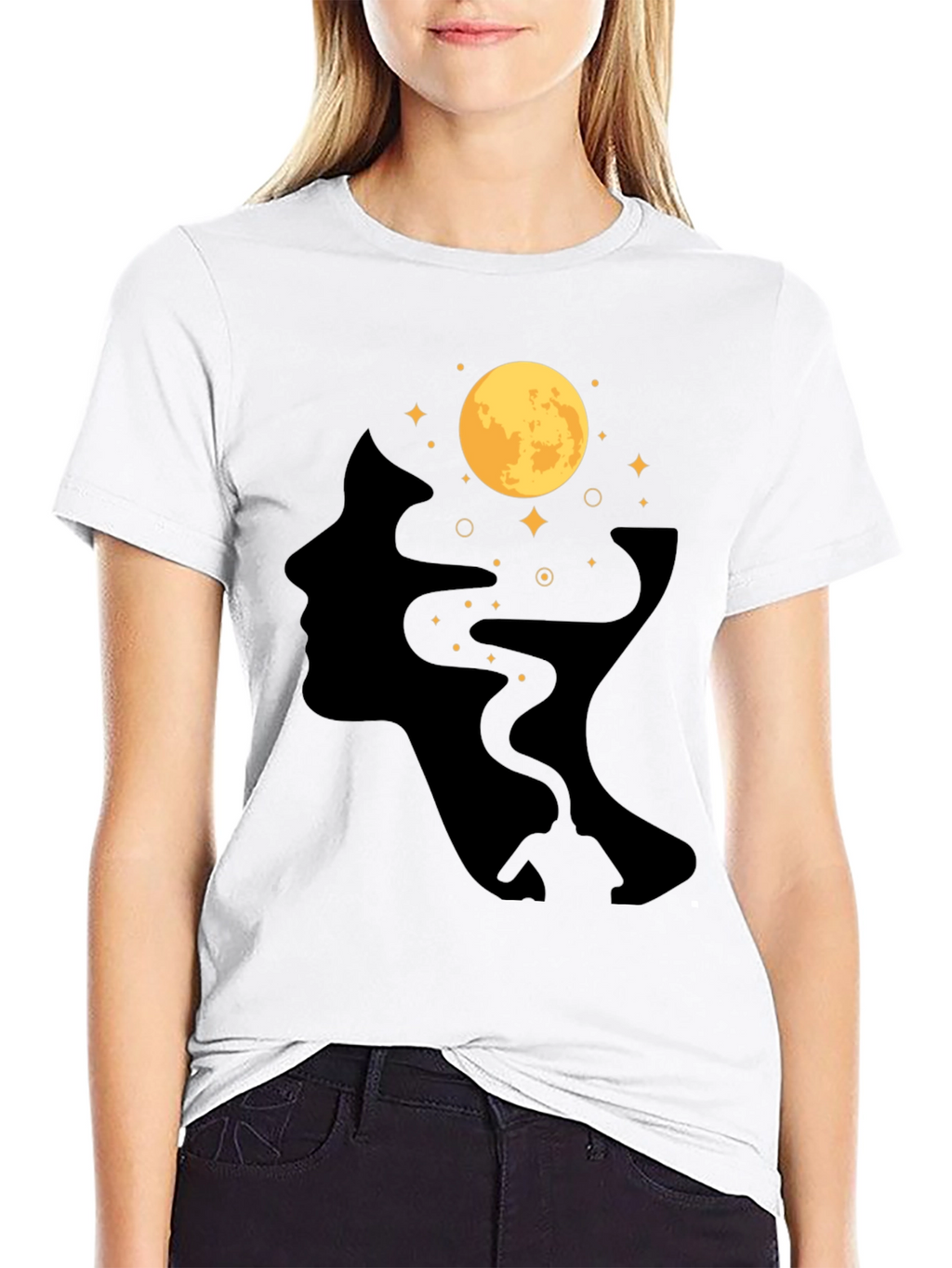 Moonlit Mind T-Shirt - Black Graphic Tee