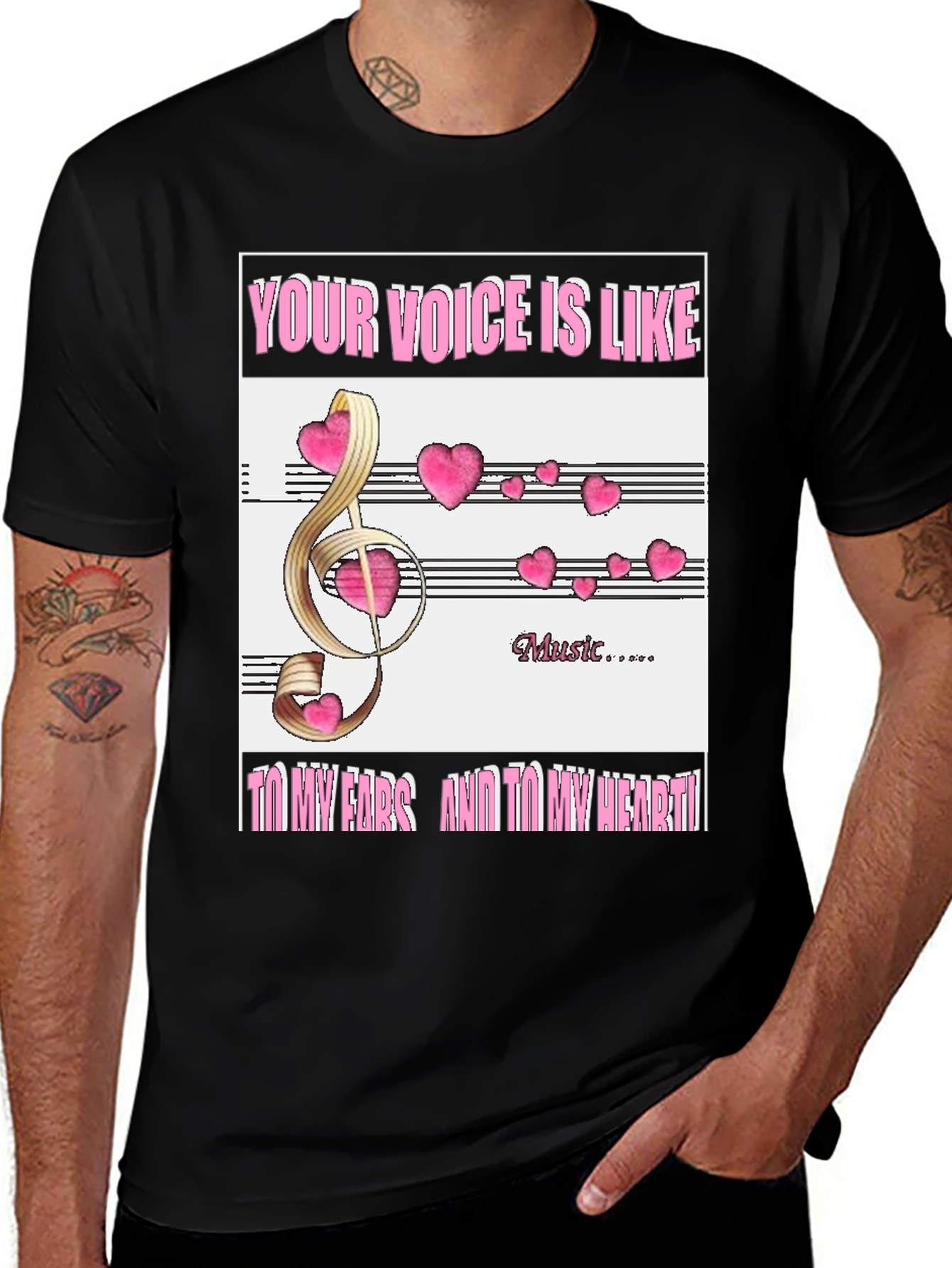 Musical Heart T-Shirt - Express Your Love of Music!