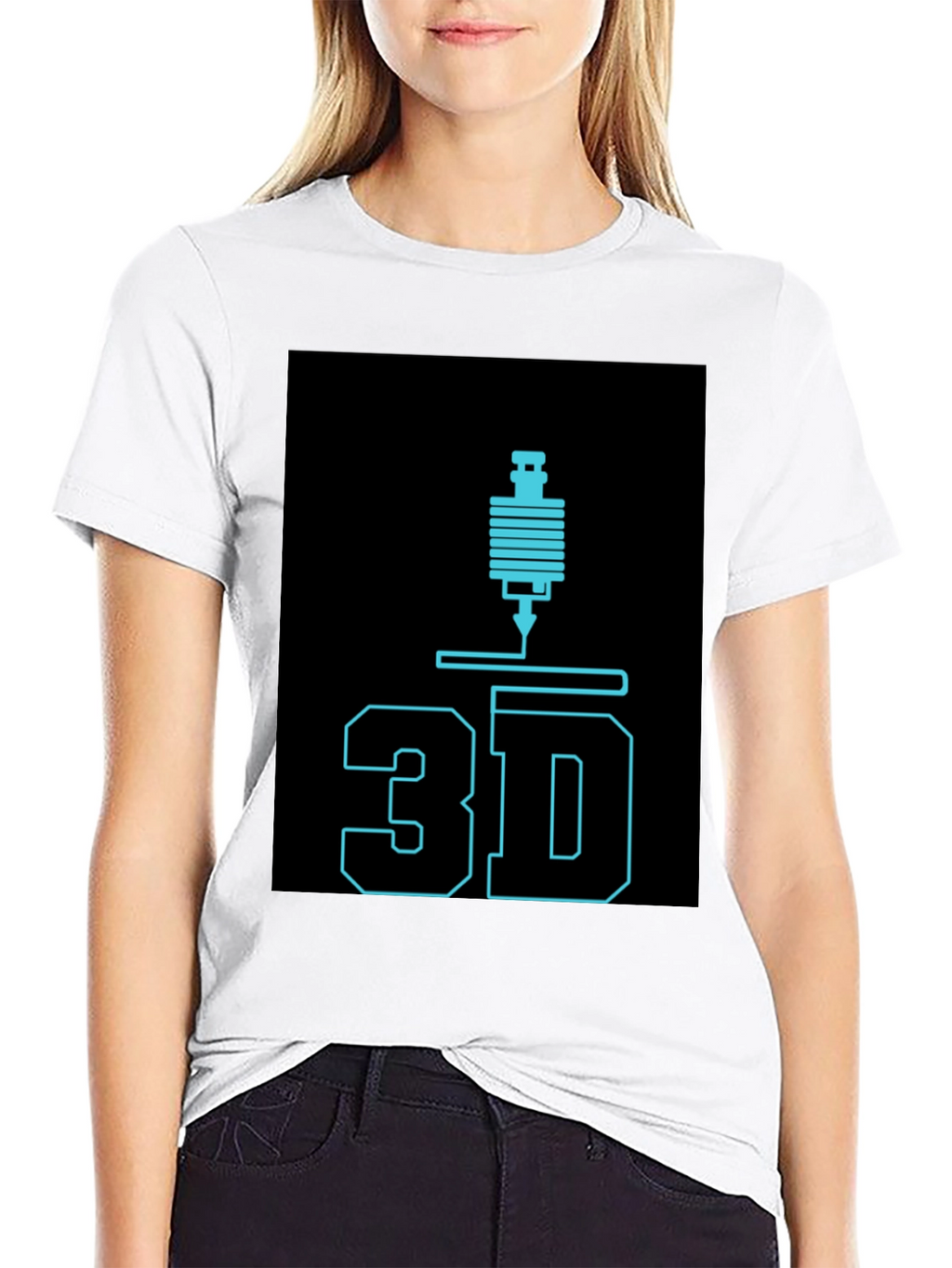 3D Printing Black Graphic Tee