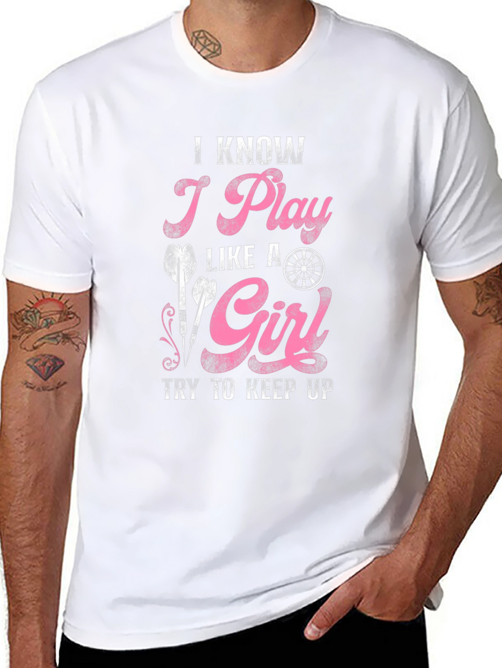 I Play Like A Girl Dart T-Shirt