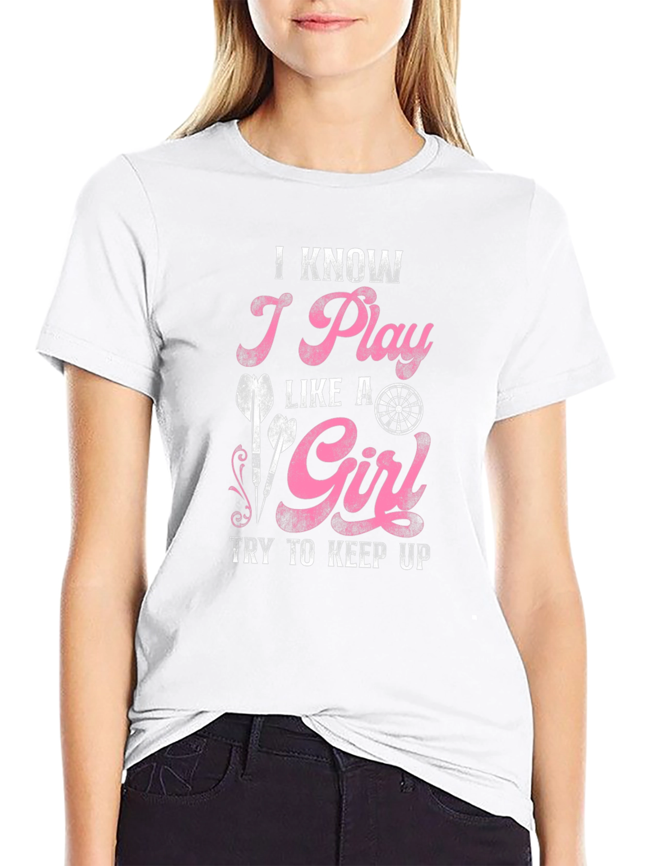 I Play Like A Girl Dart T-Shirt