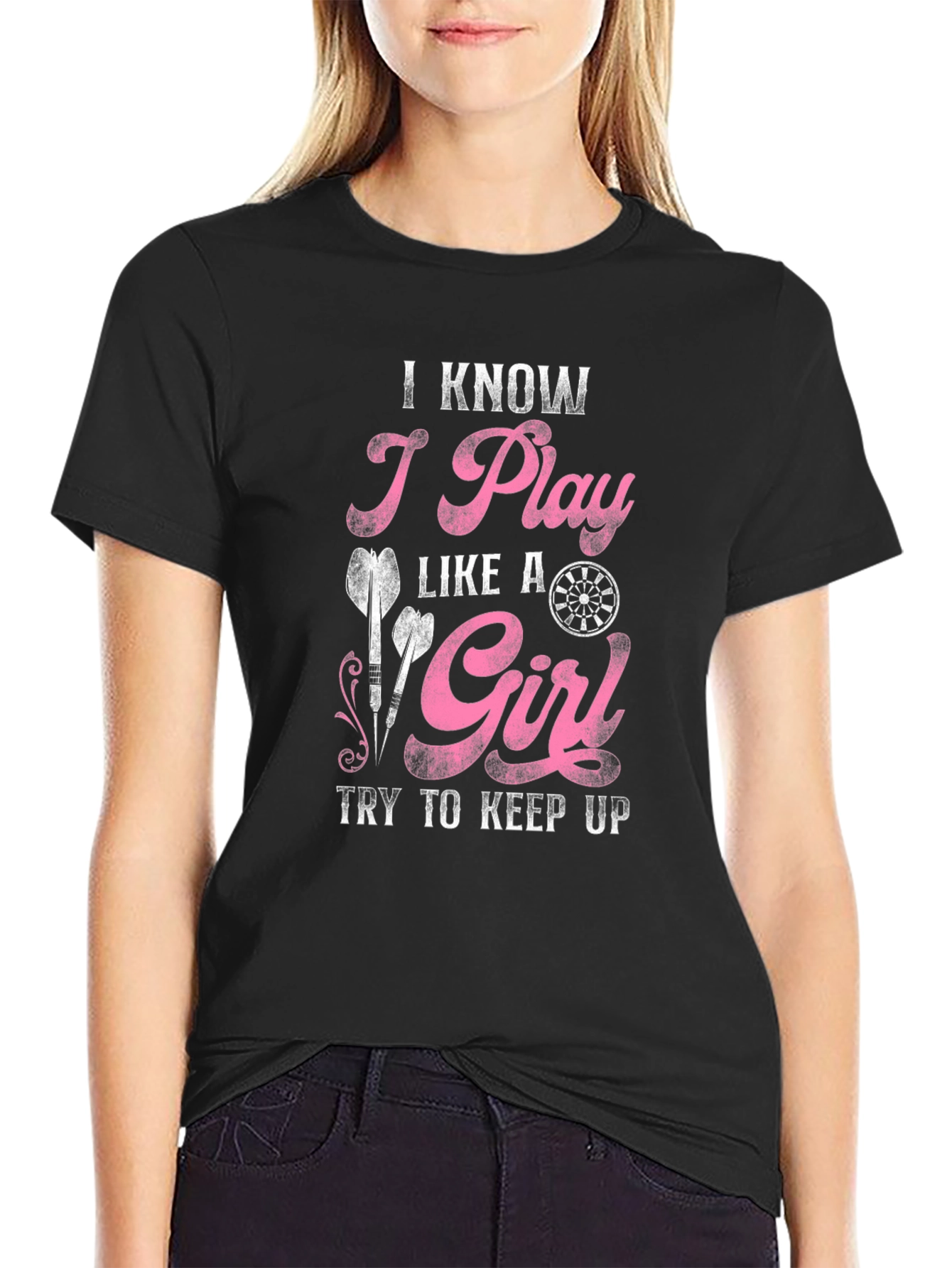I Play Like A Girl Dart T-Shirt