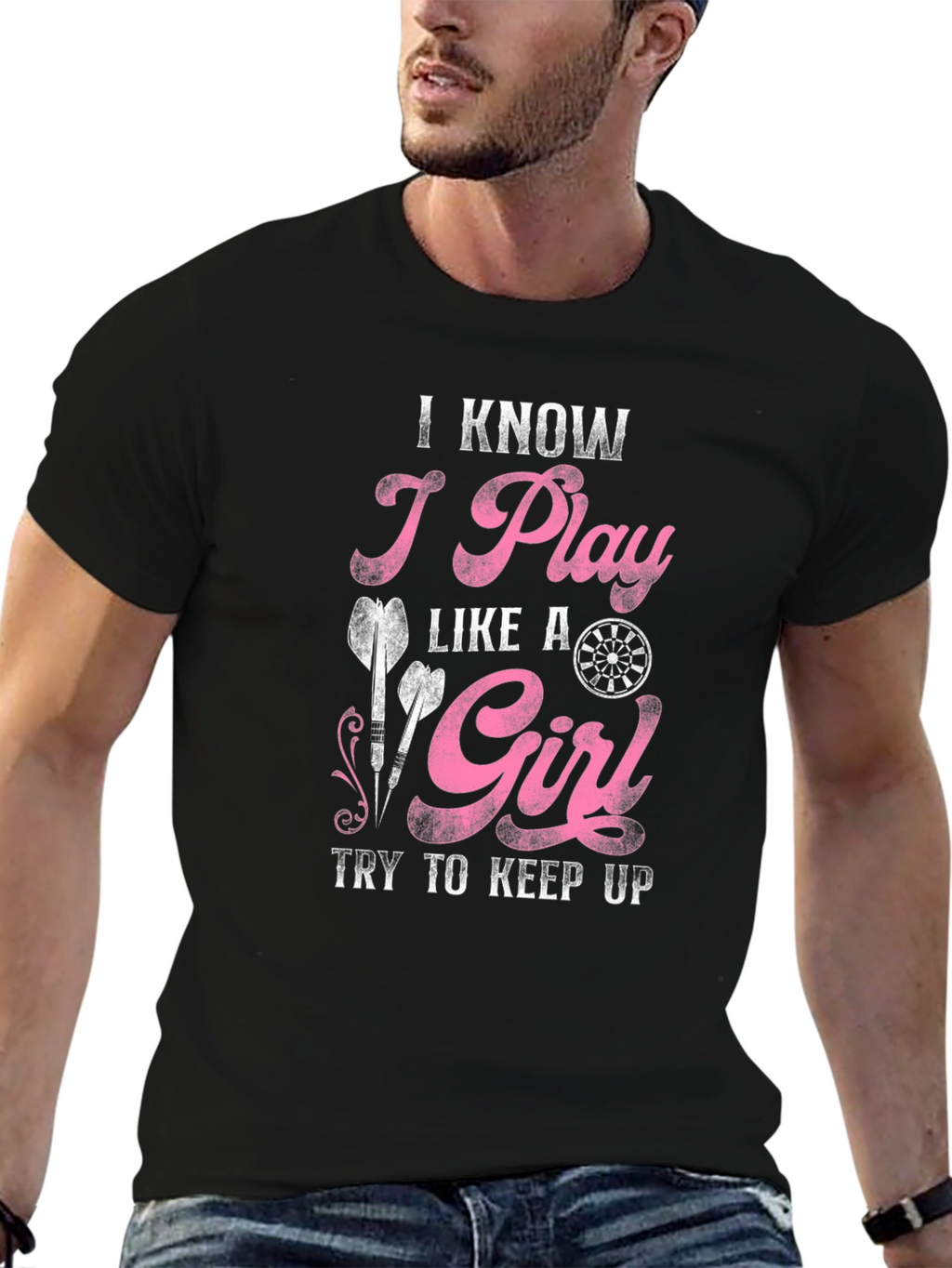 I Play Like A Girl Dart T-Shirt