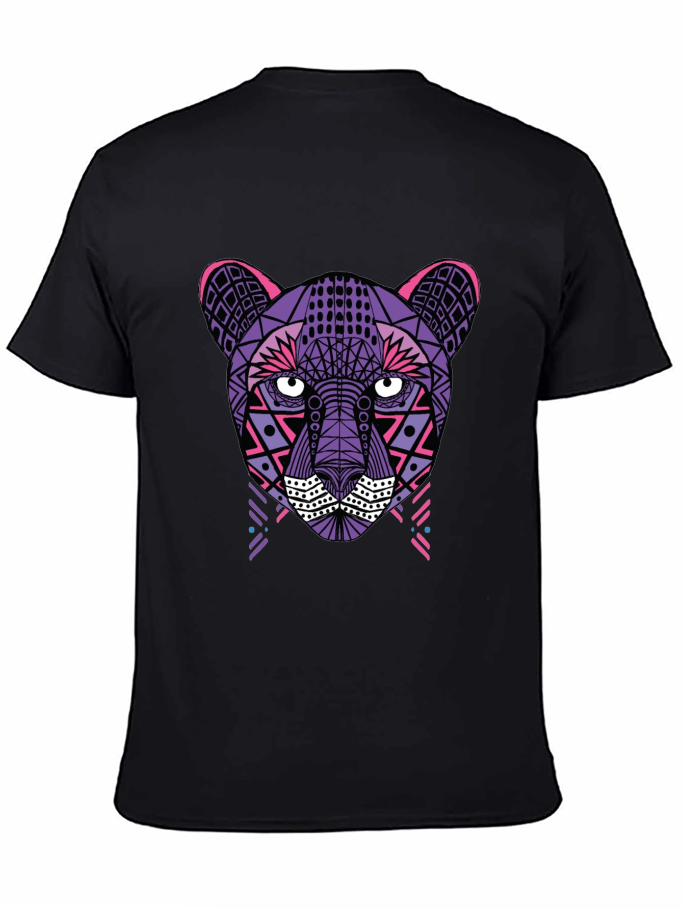 Geometric Panther T-Shirt - Black