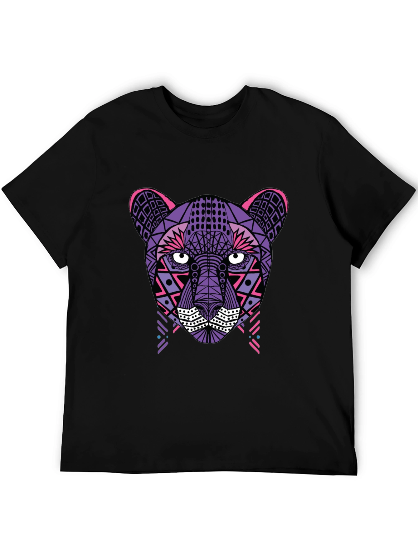 Geometric Panther T-Shirt - Black