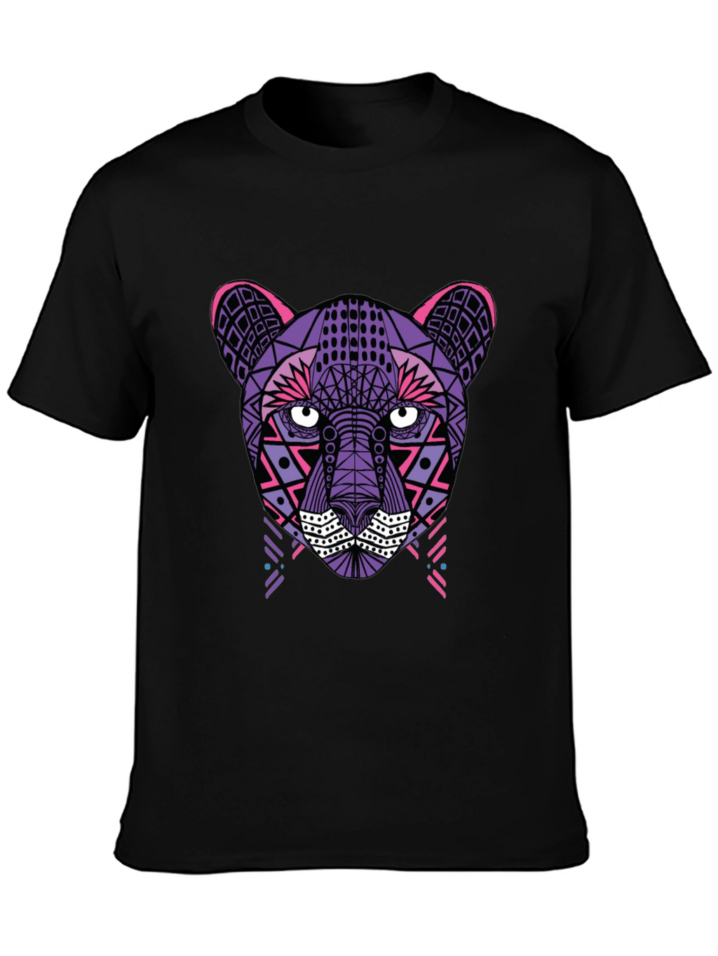 Geometric Panther T-Shirt - Black