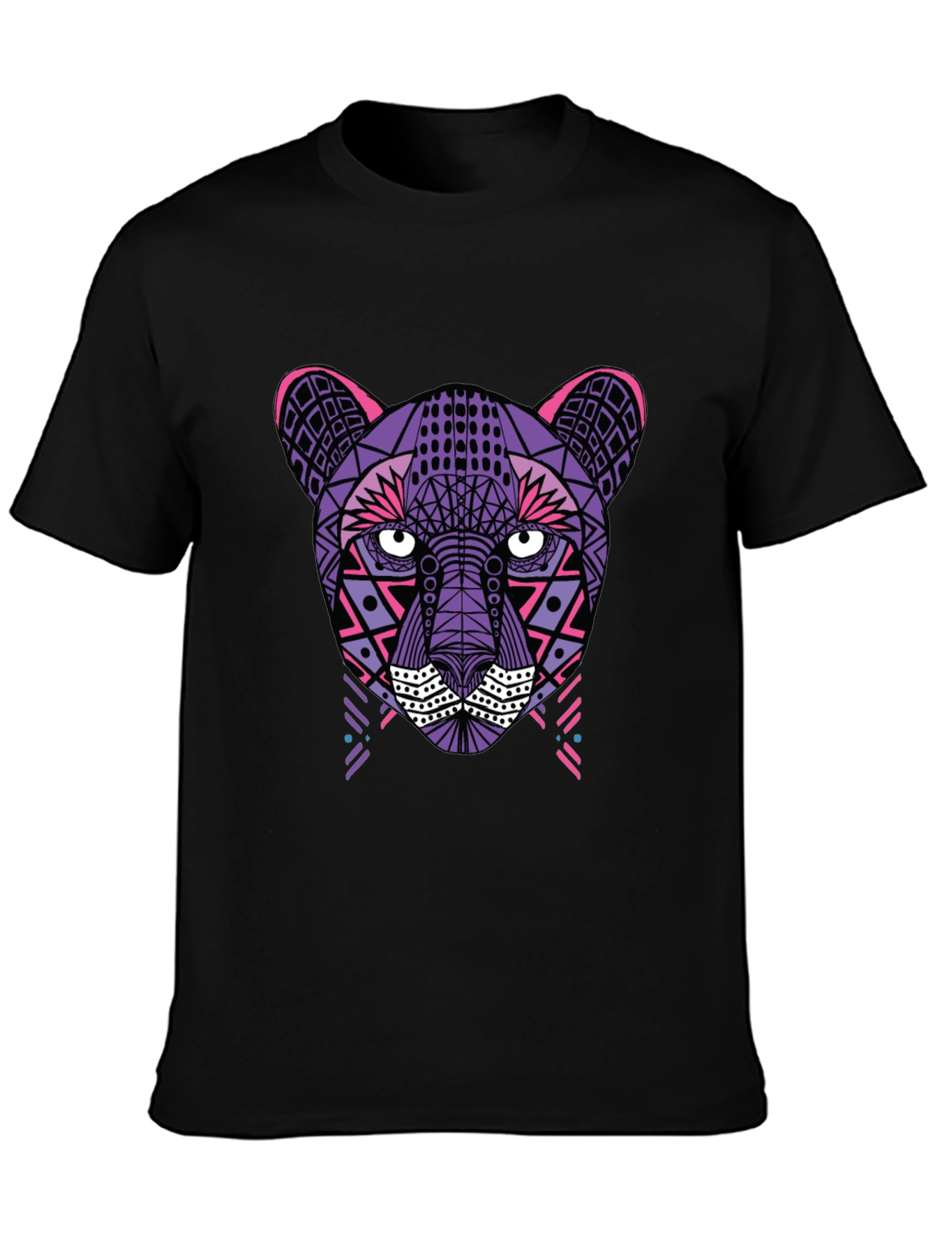 Geometric Panther T-Shirt - Black