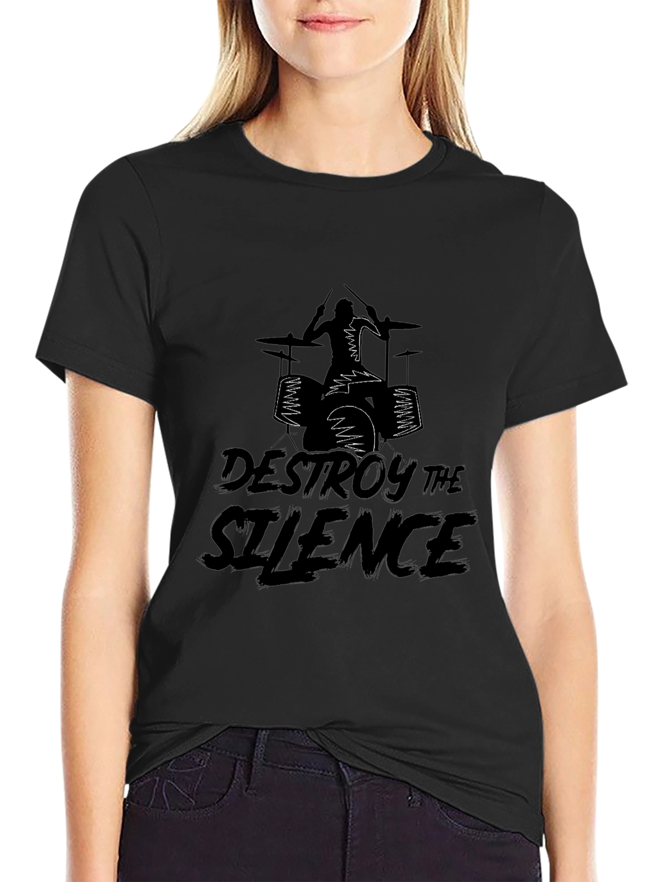 Destroy The Silence Drummer Graphic Tee - Black