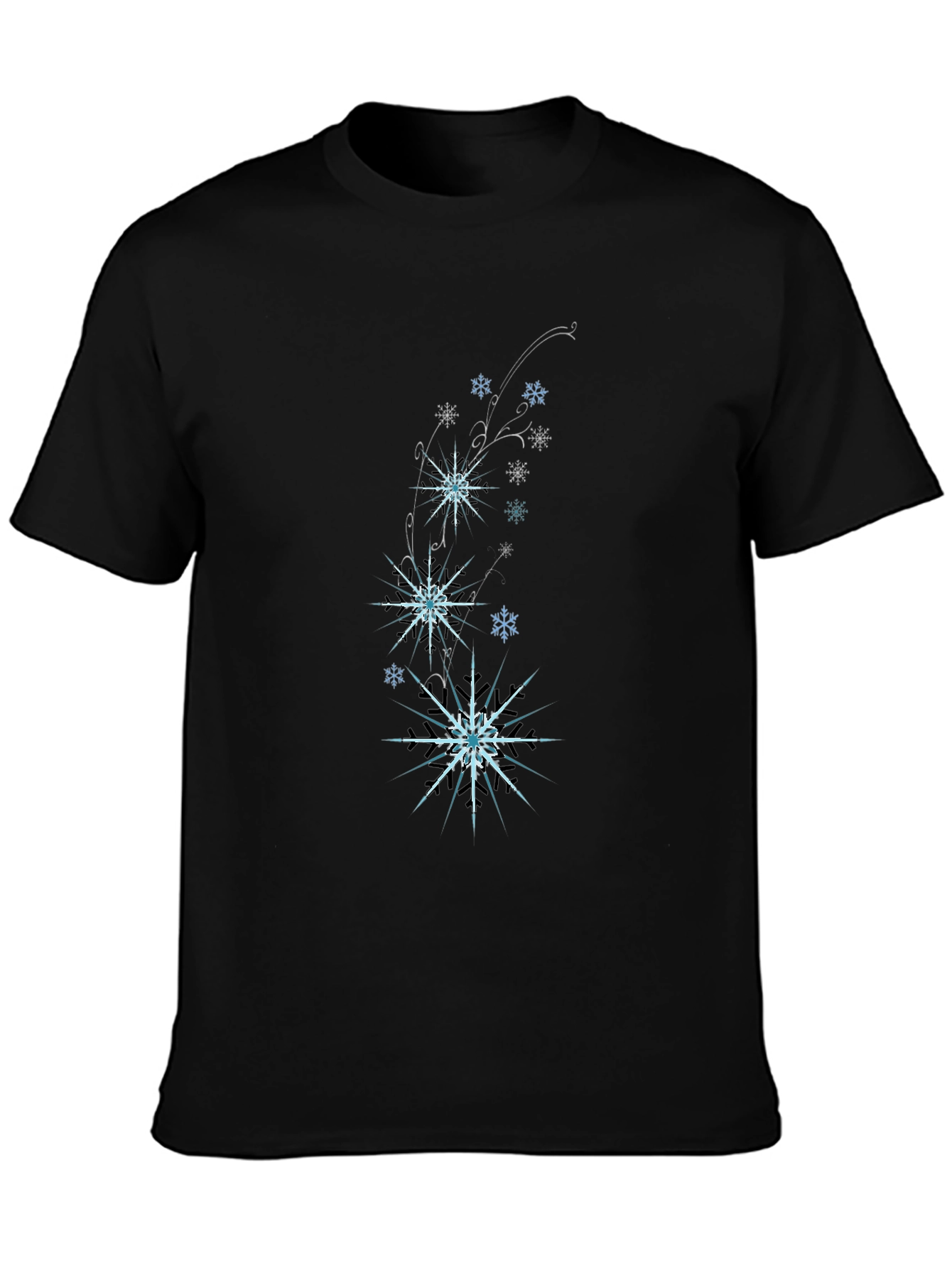Snowflake Graphic Black T-Shirt