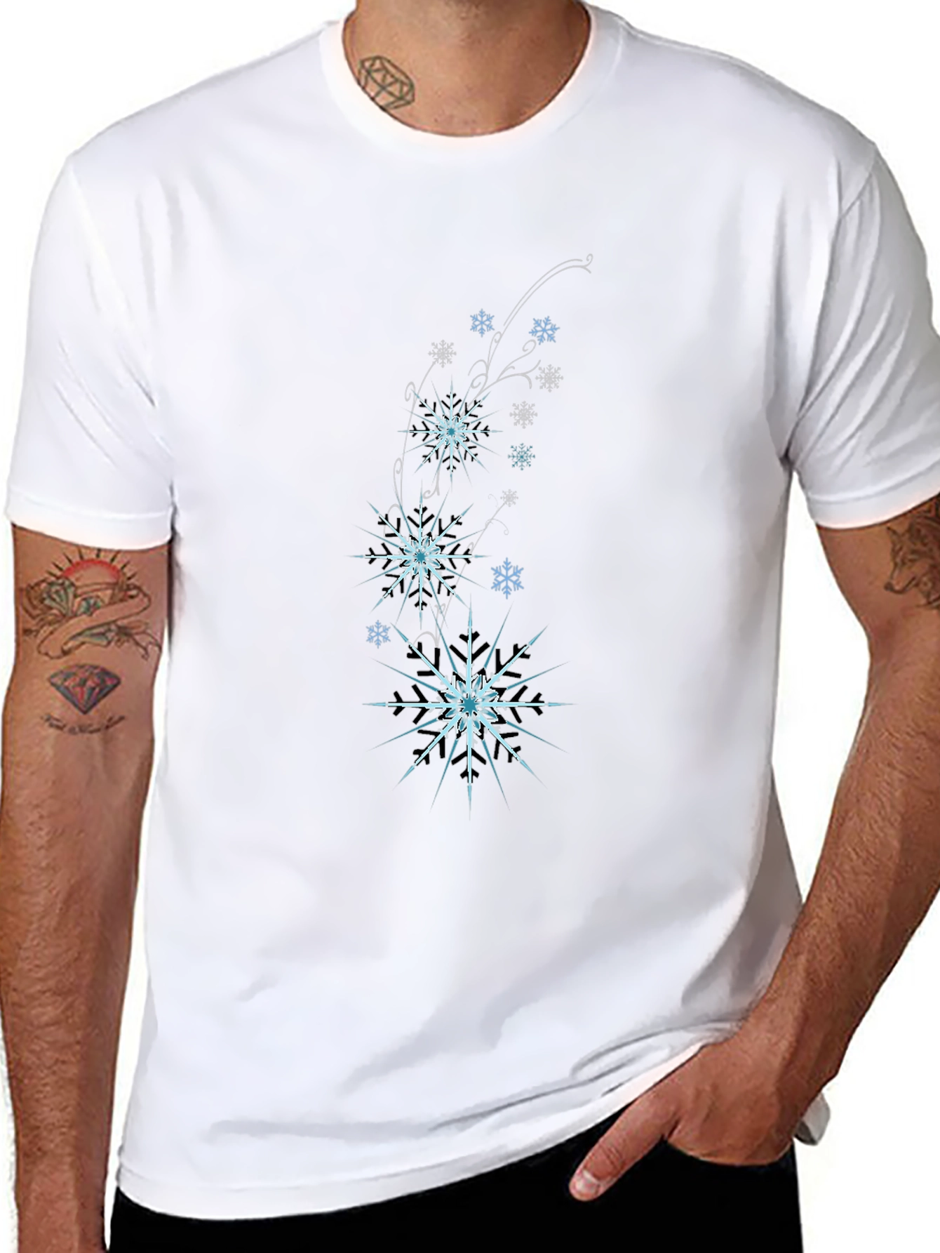 Snowflake Graphic Black T-Shirt