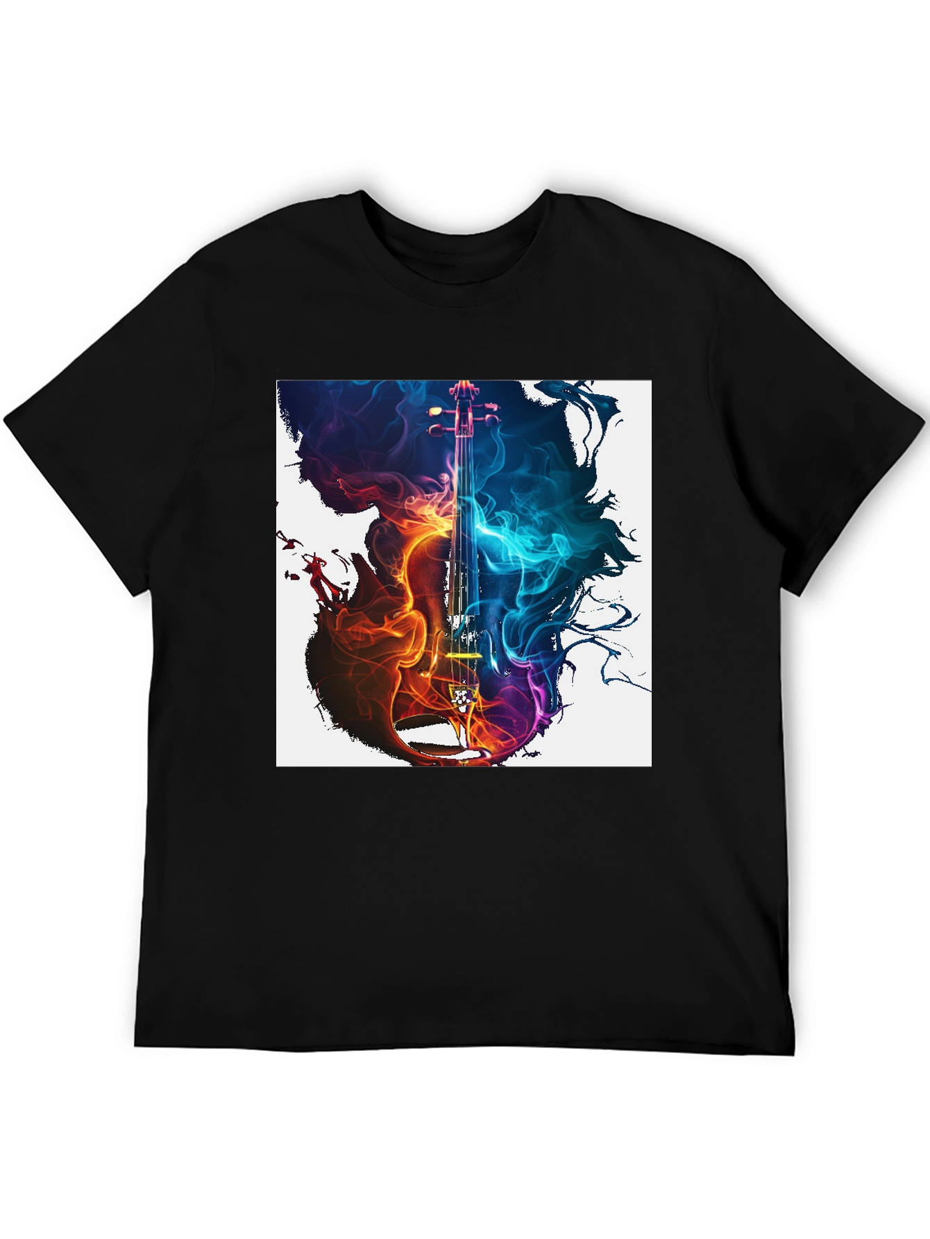 Fiery Violin Graphic Tee - Music Lovers T-Shirt