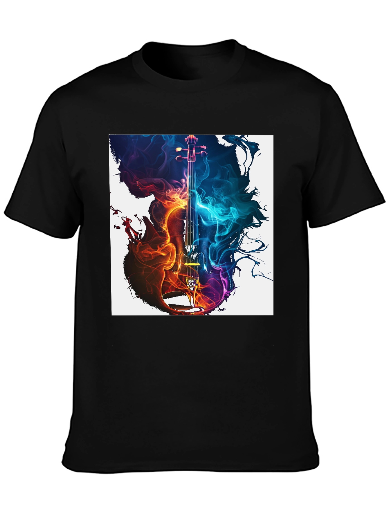 Fiery Violin Graphic Tee - Music Lovers T-Shirt