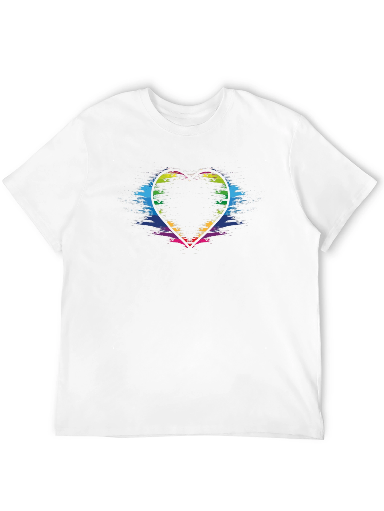 Rainbow Heart Graphic Black T-Shirt