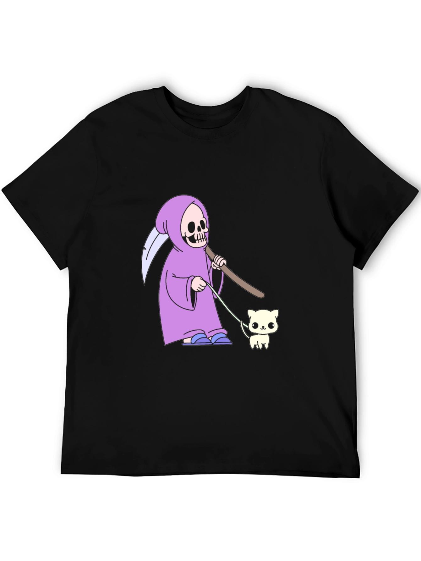 Grim Reaper Cat Walk T-Shirt - Funny Graphic Tee
