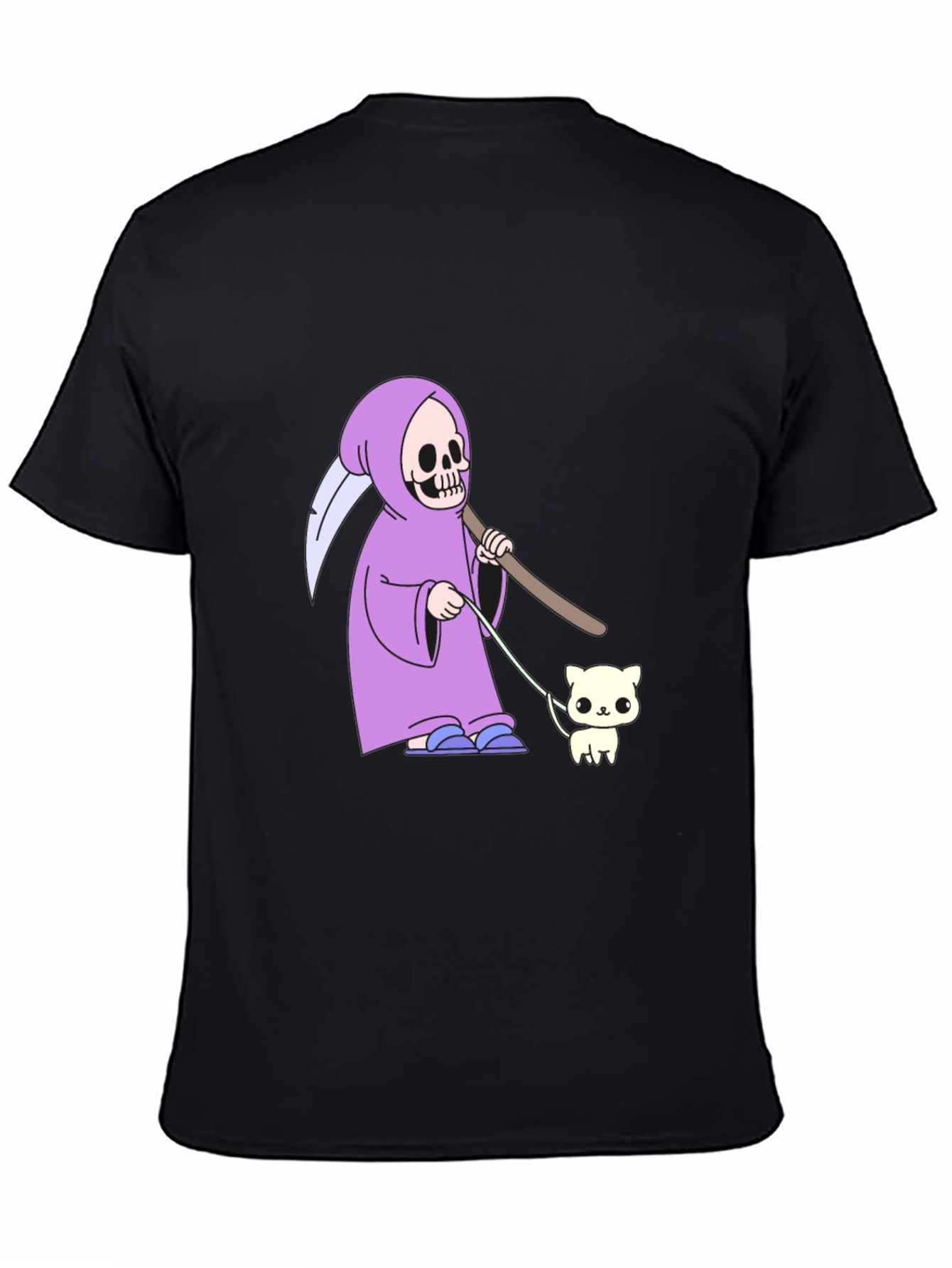 Grim Reaper Cat Walk T-Shirt - Funny Graphic Tee