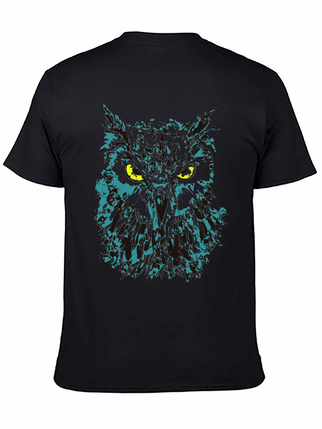 Owl Graphic Print Black T-Shirt