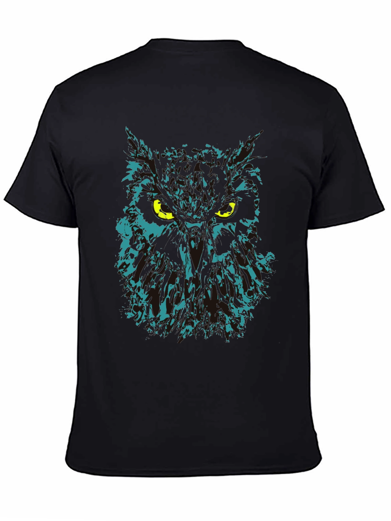 Owl Graphic Print Black T-Shirt