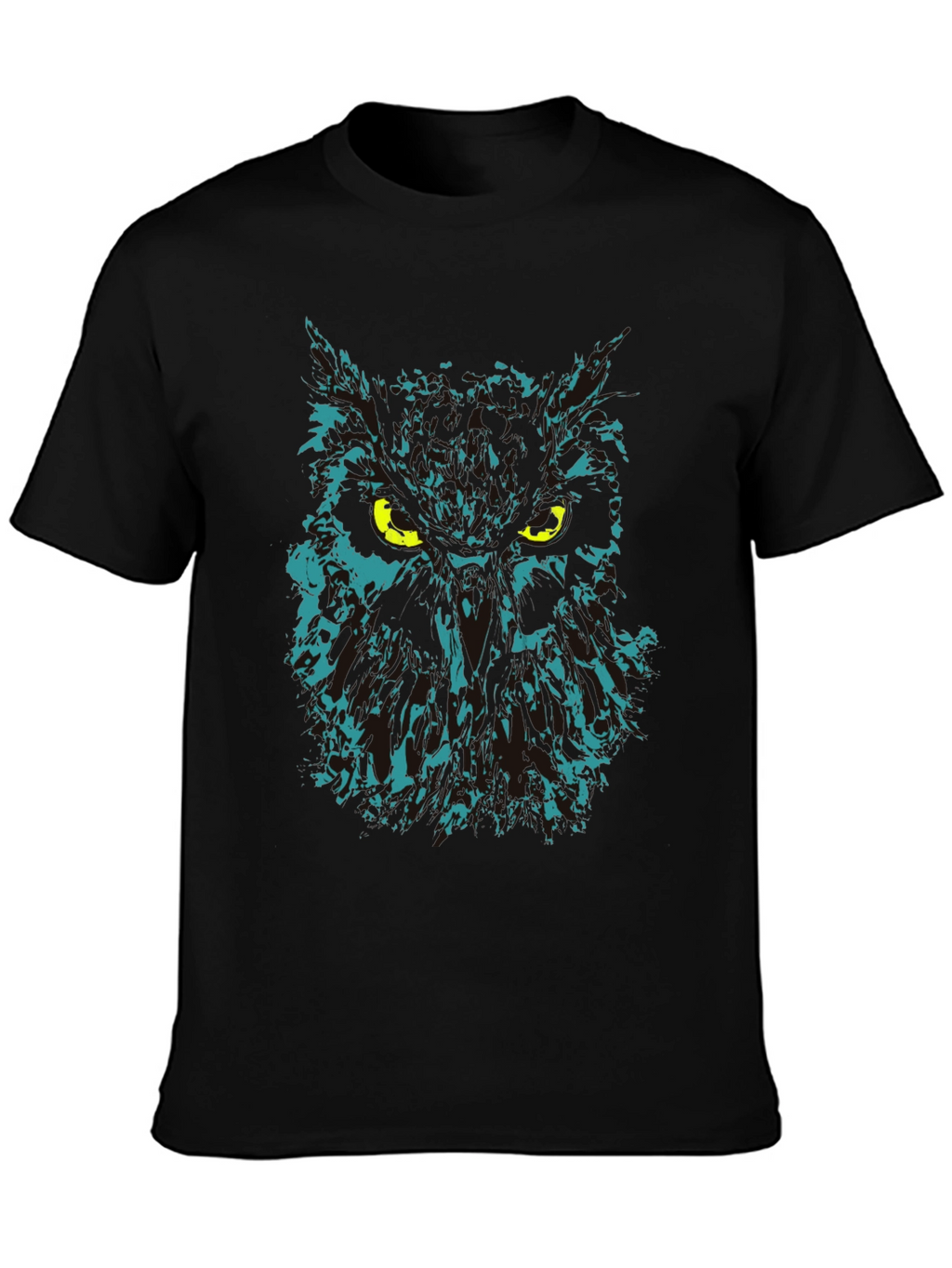 Owl Graphic Print Black T-Shirt