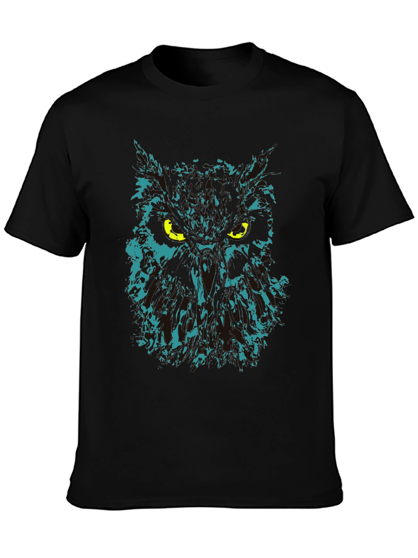 Owl Graphic Print Black T-Shirt