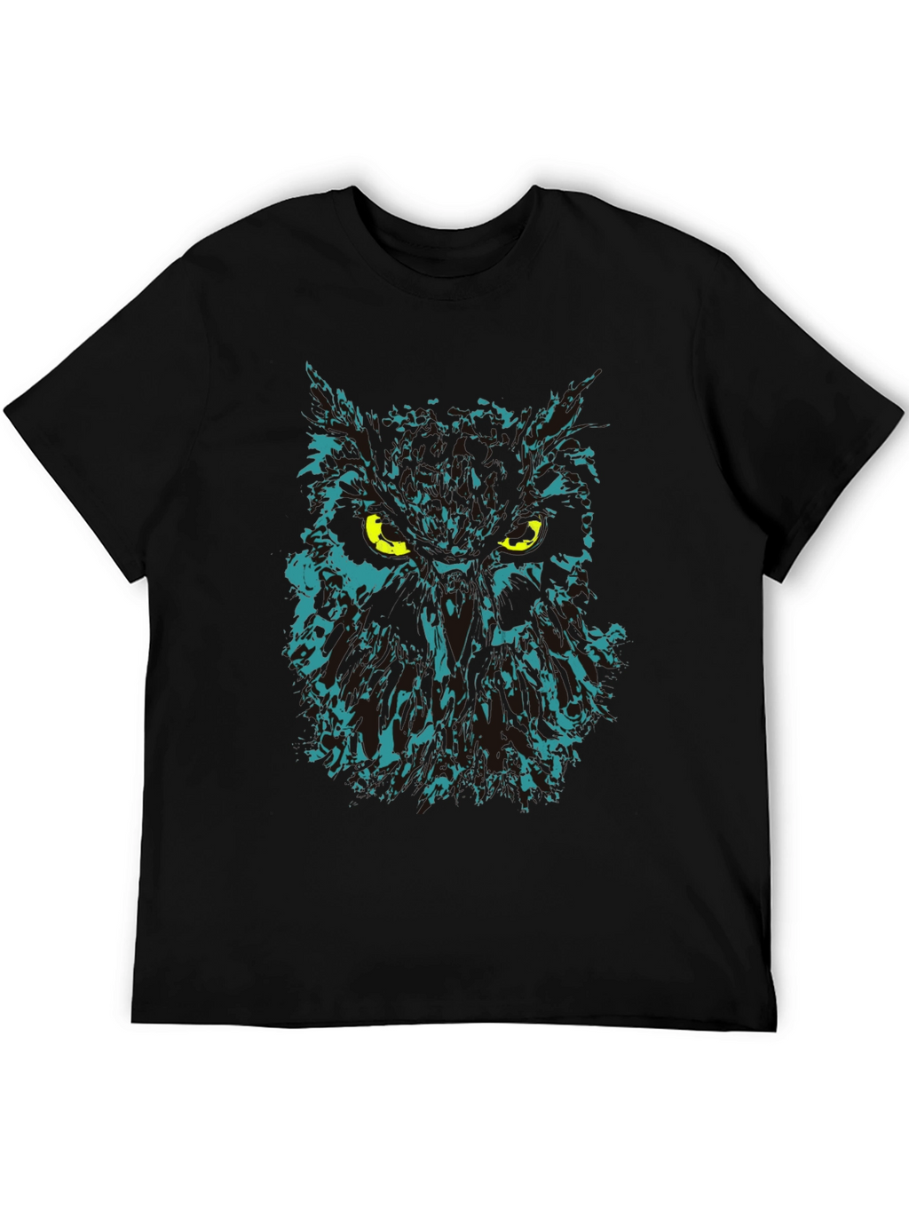 Owl Graphic Print Black T-Shirt
