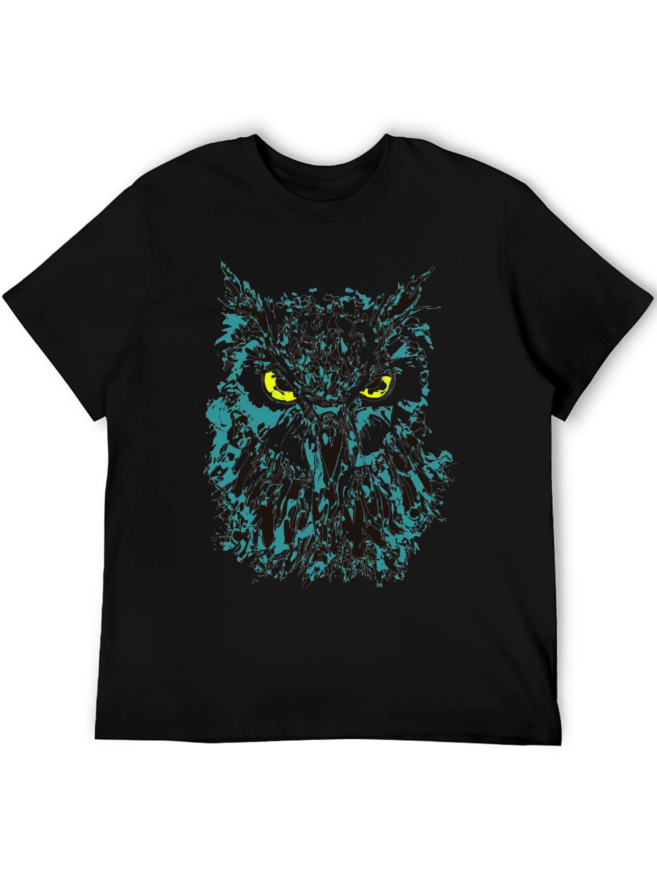 Owl Graphic Print Black T-Shirt
