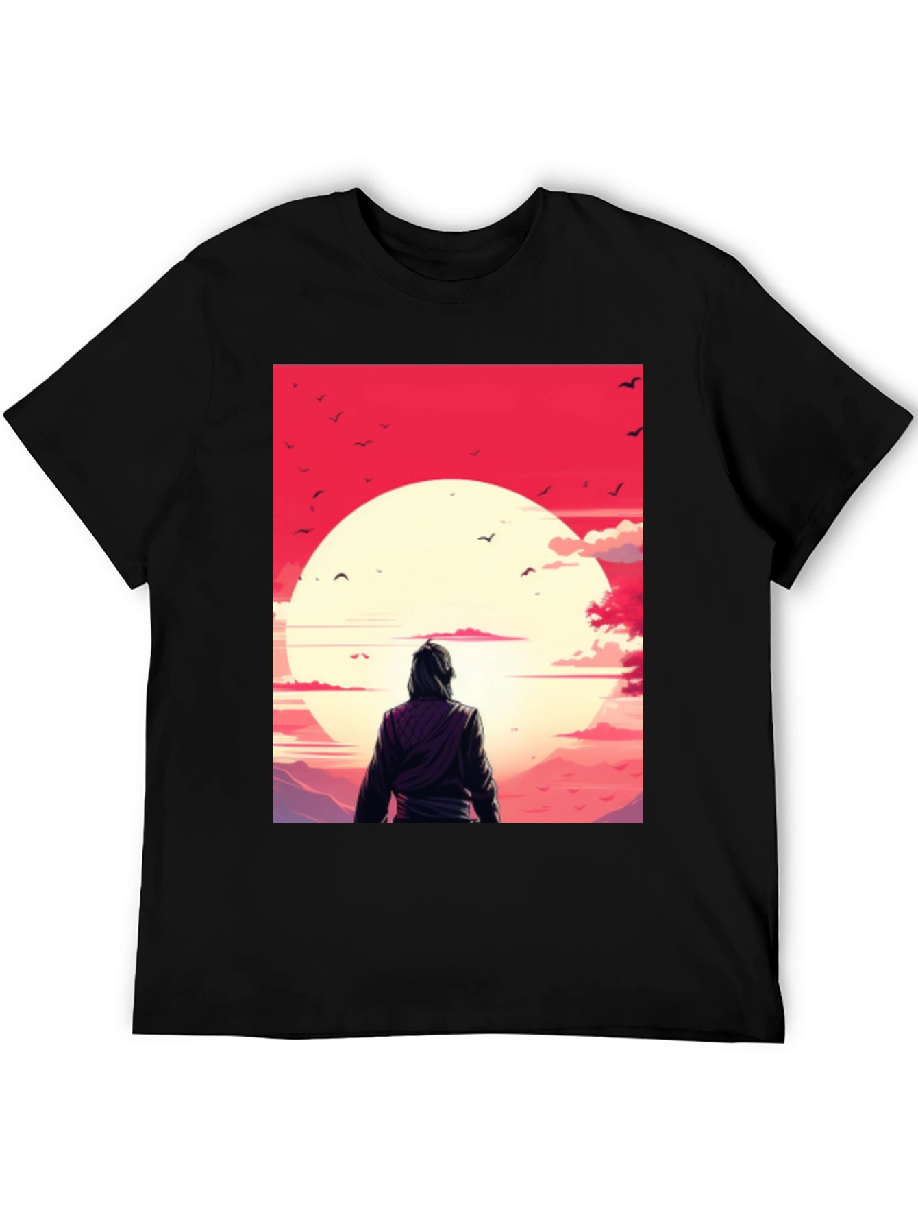 Sunset Graphic Tee - Black Casual T-Shirt