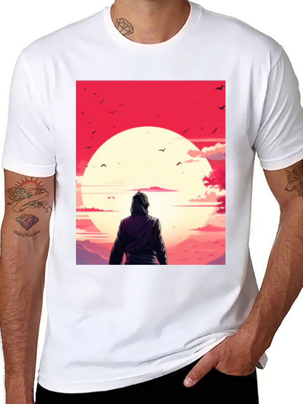 Sunset Graphic Tee - Black Casual T-Shirt