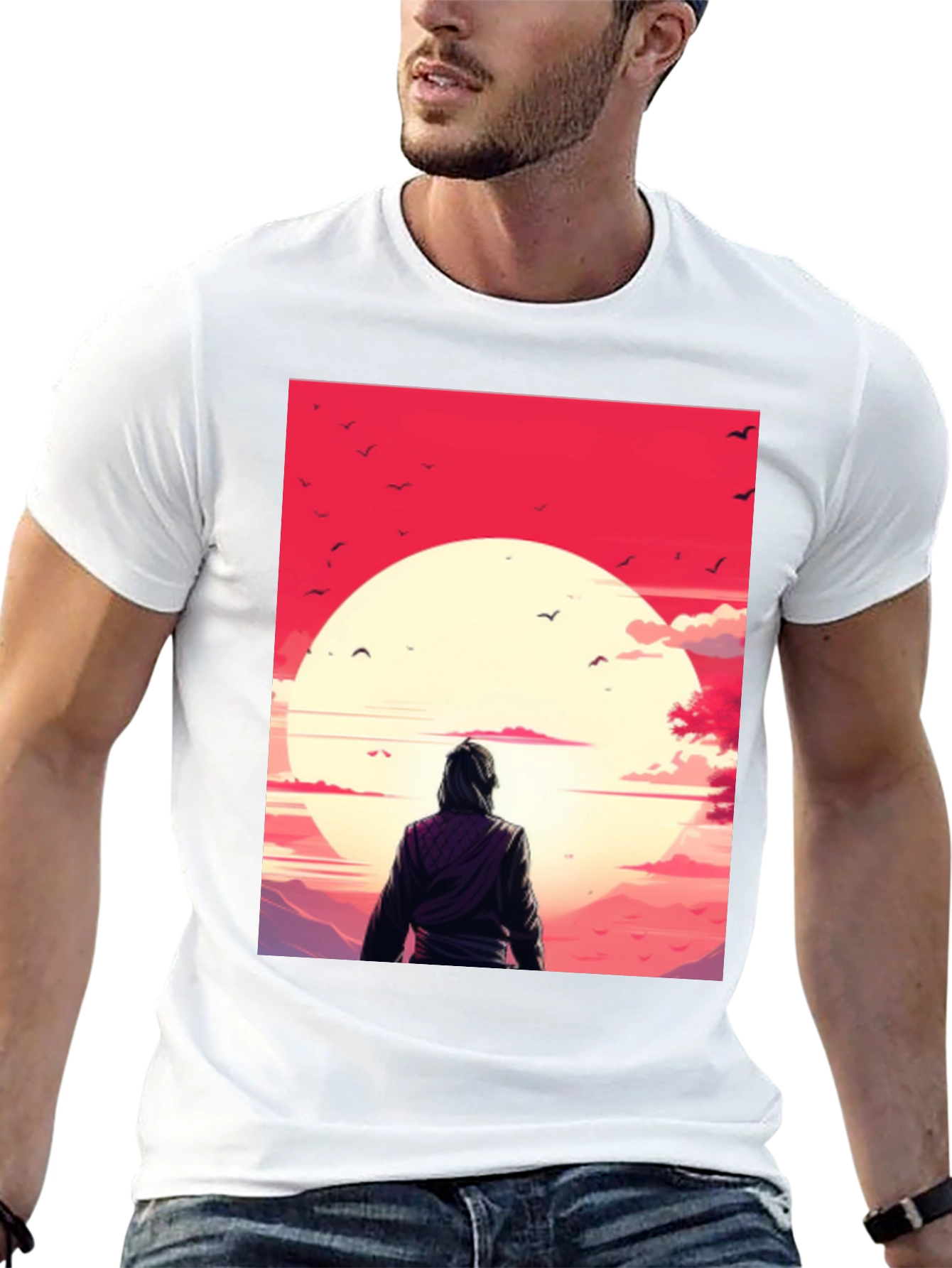 Sunset Graphic Tee - Black Casual T-Shirt